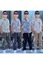 Boy's Letter Detailed Linen 3-Piece Set - Cargo Pants - Letter Printed Shirt - Sleeveless T-Shirt 3-Piece Combination for Holidays - 3