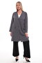 Women's Buttoned Pocketed V-Neck Casual Summer Combed Cotton Long Mother's Jacket Cardigan - 2