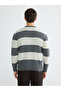 Esvab • Modern & Distinctive Zero Roba Collar Striped Wool Blend Men's Knitwear Sweater - 5