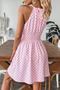 New Season Women's Off-The-Shoulder, Lace-Up Back, Elastic Waist, Short Single Jersey Dress - 7