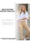 Women's Beige High Waist Seamless Ribbed Capri Leggings Gathering Seamless Nude - 4