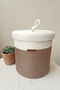 Handmade Decorative Braided Model 5-Piece Bathroom Set 2-Piece Mat 50X80 cm & 40X60 cm + Baskets 18X18 cm & Laundry Basket 35X33 cm - 2