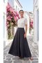 Women's High Waist A-Line Long Maxi Skirt - 2