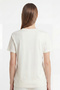 Women's Vision V-Neck Premium Quality Dense Textured Cotton T-Shirt Cream W102-R0220-02 - 3