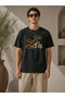 Men's Motorcycle Printed T-Shirt Crew Neck Short Sleeve Summer T-Shirt - Black