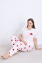 Embroidered Milan Knitted Short Sleeve Oversized Women's Pajama Set - 2