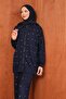 Navy Blue Stone Detailed Tunic and Trousers Set - 2