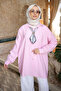 Pink Ethnic Modal Woven Shirt with Scarf