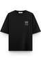 Women's / Men's Semi Oversize T-Shirt Feline Leopard Leopard Back Print Black T-Shirt 1401 - 2