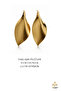 Moderna Series Women's Gold Color Matte Textured Leaf Model Earrings - Luxurious Design - 4