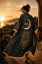 3 Layer Jacquard Owl Patterned Oversize Premium Muslin Kimono, 100% Cotton, Breathable, Beach and Resort - 5