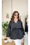 New Season Zr Women's Windbreaker Detailed Belted Short Black Trench Coat - 4