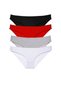 4 Pieces Super Eco Set Lycra Women's Slip Panties Black Red Gray White