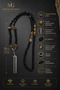 Men's Power-Will Necklace – Tiger's Eye Natural Stone, Black Crystal, Timeless Pendant, Handmade Adjustable 65-72 cm Premium Design - 5