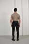 Men's Basic Zippered Polo Collar T-Shirt - 7