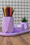 Concrete Office Set Pen Holder Pot Cactus Notebook Holder Business Card Holder Oval Tray - 3