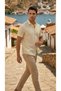 Short Sleeve Buttoned Patterned Men's Shirt Slim Fit