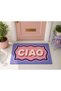 Aura Series – Ciao Written Retro Wavy Purple Pink Woven Base Decorative Carpet Aura7