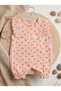 100% Cotton Muslin Baby Romper - Heart Pattern, Floral Detail Summer Baby Outfit - 2