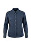 Women's Pure 50/1 Compact Cotton Lycra Shirt - Smooth Texture Minimalist Classic Cut Navy Blue W205-K - 5