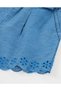 Girl's Denim Shorts with Elastic Waist and Wooden Buckle, Ages 2-8, Blue - 4