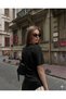Beli Gathered Black Basic Women's T-Shirt - 2