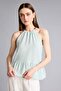 100% Cotton Regular Fit Halter Neck Muslin Blouse H5972Ax26Sm - 5