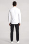 Men's Slim Fit Logo Embroidered Detailed Cotton Long Sleeve White Shirt - 4