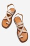 Women's Genuine Leather Flip Flop Sandals 6366 Beige - 3