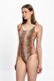Women's Multicolor Snake Pattern U-Necklace Swimsuit 25Sw008St - 4