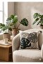 Punch Linen 43*43 Leaf Patterned Decorative Kirlent Cover - 2