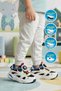 Black Cobalt blue Mesh Mechanism Lace-Up Boys' Sports Shoes - 3