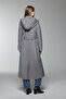 Hooded Belted Detailed Coat A.Gray 13925 - 5