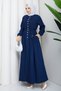 Women's Ribbed Detailed Pocketed Denim Dress