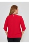 Stylish Large Size Blouse with Snap Detailed Necklace - 4