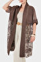100% Linen Lace Detailed Kimono Jacket Jacket 6909330 - 2