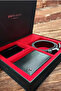 Men's Black 4-Piece Gift & Groom Dowry Set - 100% Genuine Leather Belt, Vertical Wallet, Card Holder, and Leather Slippers - 6