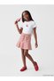 Embroidered Girls' Ribbed T-Shirt and Skirt