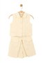 Nk Girl's Linen Vest Shorts Skirt Set 8-14 Years Old Cream