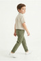 Boy's Beige Hakim Collar Short Sleeve Linen Shirt for Eid - 3