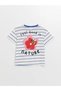 Lcw Kids Blue Crew Neck Short Sleeve Striped Baby Girl T-Shirt - 3