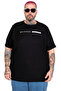 Mode XL Large Size T-Shirt Bıs Balance Waffle U26001 Black