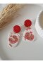 Red Pomegranate Earrings Fruit Flower Ultra Light Handmade Polymer Clay Earrings - 2