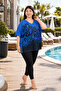 Plus Size V-Neck Rhinestone Stretchy Women's Blouse - 3