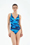 M22031 Wire-Strapped V-Neck Swimsuit with Shape-Up Effect