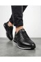 Black Genuine Leather Orthopedic Air Sole Casual Sneaker Shoes - 2