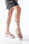 Zri̇n-1010 Premium White Silver Ankle Strap Women's Sandals