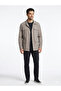 Men's Beige Safari Jacket - Slim Fit Four-Pocket Seasonal Coat
