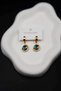 Gold Color Blue Stone Sky Figured Women's Stainless Steel Dangle Earrings - 4
