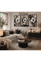 Framed 3-Piece Flower Painting Set Modern Living Room Decoration |   Beige Black Floral Wall Painting